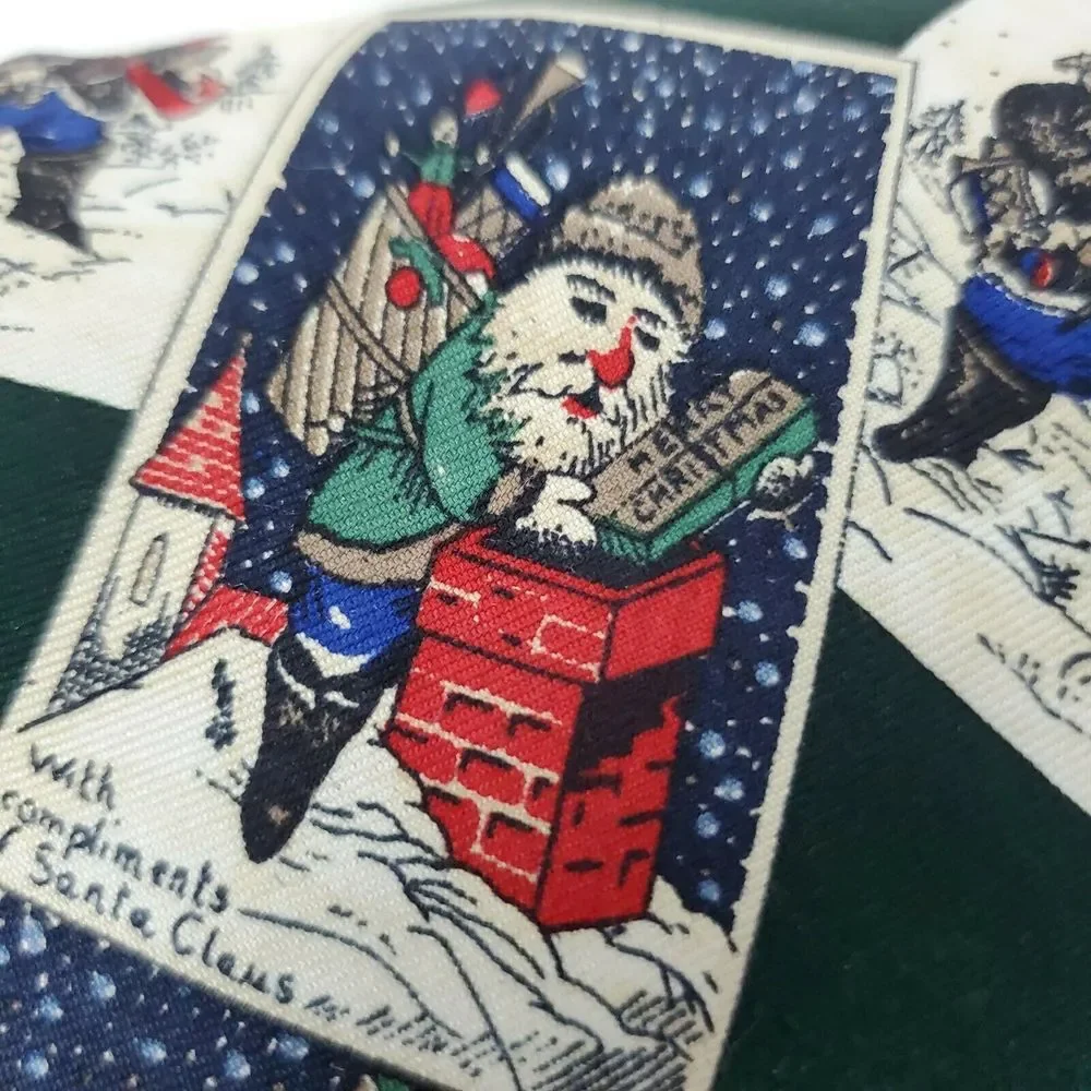 Jos A Bank‎ Executive Merry Christmas Santa Necktie Silk 3.5